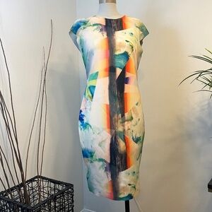 NWOT Zara Collection Geometric Bodycon Print Dresss Size Large